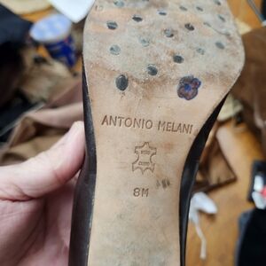 Antonio Melani Black Leather Heels